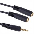 3.5mm Male Jack to Twin Female Audio Extension Cable