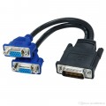 Dms-59 Pin to 2 Dual VGA 15 Pin Female Splitter Adapter Y Cable