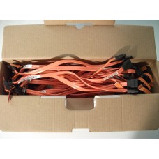 Job Lot 43x Dell 0F787C Right Angled SATA Internal Orange Hard Drive Data Cables