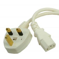Job Lot 14x PC System Power Cables Kettle Leads White/Cream