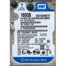 Western Digital WD1600BEVT - 80A23T0 160Gb 2.5" Laptop Internal SATA Hard Drive