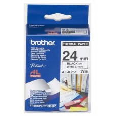Brother AL-K251 24mm Black on White Tape