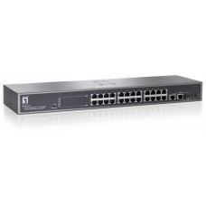Level One GSW-2473 24 Port + 2 Port Gigabit Ethernet Combo Web Smart Switch